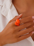 Xpoko Geometric Solid Color Rings Accessories