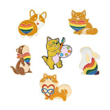 Xpoko Rainbow Bunny Puppy Pins Christmas Thanksgiving gifts