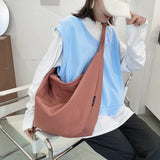 Xpoko back to school 2025 New Canvas Totes Bags Women Casual Wild Ladies Handbags Solid Color Shoulder Women Bag Simple Female Messenger Bag Purses