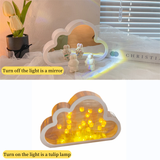 Xpoko Kawaii Cloud Mirror Tulip Night Light Christmas Thanksgiving gifts