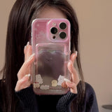 Xpoko Pink and Purple Smudged Bear Phone Case