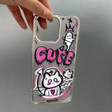 Xpoko Kawaii Graffiti Little Ghost Cat Phone Case