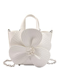 Xpoko Flower Shape Pleated Split-Joint Bags Crossbody Bags Handbags Tote Bags