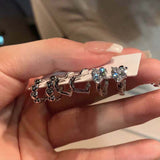 Xpoko Gifts 6Pcs Y2K Crystal Heart Hoop Earrings for Women Simple Glaze Round Sweet Love Ear Buckle Punk Accessories Fashion Jewelry Set