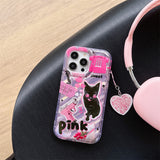 Xpoko Sweet Cool Cat Illustration Pendant Phone Case