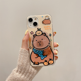 Xpoko Kawaii Cartoon Capybara Magnetic Stand Phone Case