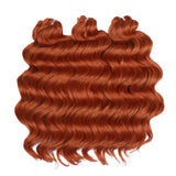 Xpoko Synthetic Twist Crochet Curly Hair Ombre Blonde Orange Brown Water Wave 16 Inch Deep Wave Braid Hair  Braiding Hair Extensions