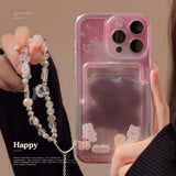 Xpoko Pink and Purple Smudged Bear Phone Case