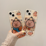 Xpoko Kawaii Cartoon Capybara Magnetic Stand Phone Case