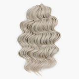 Xpoko 16 Inch Ombre Blonde Brown White Synthetic Crochet Twist Curly Hair Deep Wave Braid Hair Water Wave Braiding Hair Extensions