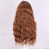 Xpoko Brown Wig With Hand Hook Lace Wig Suitable For Women's Natural Hair Line Synthetic Hair Daily Lace Wig Role-Playing