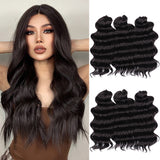 Xpoko Synthetic Twist Crochet Curly Hair Ombre Brown Blonde Black Grey Water Wave 16Inch Deep Wave Braid Hair Braiding Hair Extensions