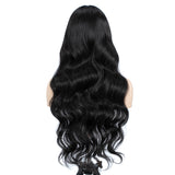 Xpoko Synthetic Lace Wig Water Wave  28 Inch Black Shade Wig with Bang Lace Wig Ombre Blonde Cosplay Wigs For Women Lace Front Wig