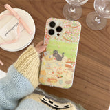 Xpoko Cute Oil Painting Cat Phone Case