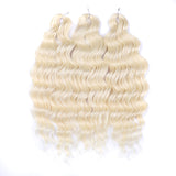 Xpoko Synthetic Crochet 24inch Anna Blonde Red Water Wave Braiding Hair Extensions Deep Wave Afro Curl Twist Crochet Hair for Women