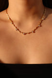 Xpoko 18K Real Gold Plated Diamond Wave Necklace