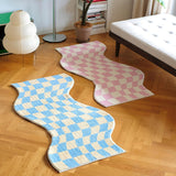 Xpoko Danish Pastel Wavy Checkered Rugs