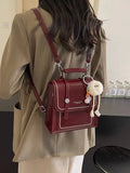 Xpoko Decorative Charm Mini Leather Backpack