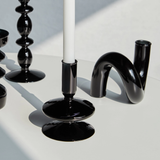 Xpoko Color Glass Twisted Candlestick Holder