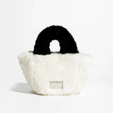 Xpoko Fluffy Faux Fur Basket Handbag