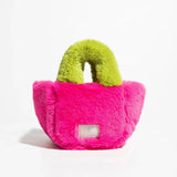 Xpoko Fluffy Faux Fur Basket Handbag