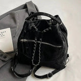 Xpoko Front Pocket Chain Accent Bucket Bag