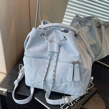 Xpoko Front Pocket Chain Accent Bucket Bag