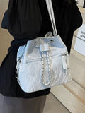 Xpoko Front Pocket Chain Accent Bucket Bag