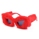 Xpoko Fuzzy Cat Eye Sunglasses