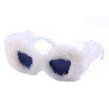 Xpoko Fuzzy Cat Eye Sunglasses