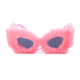 Xpoko Fuzzy Cat Eye Sunglasses