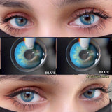 Xpoko 2Pcs/Pair Colored Contact Lenses Colorful Beauty Cosmetic Contacts Natural Color Lens Eye Contact Blue Lenses