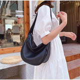 Xpoko Women Fashion Casual Hobo Bags  Large Capacity Shoulder Crossbody Bag Female  Wide Strap Handbag Brand Trending Underarm Purse