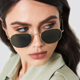 Xpoko Metal Square Sunglasses Woman Vintage Sun Glasses Female Fashion Brand Mirror Eyeglasses Colored Lenses Designer Gafas De Sol