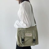 Xpoko Women's Bag Simple Messenger Large Capacity  Ladies Korean Student Nylon Waterproof  Cute Pendant Crossbody Female Shoulder Bags