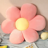 Xpoko Stuffed Six Petal Flower Cushion Girly Room Decor Sunflower Pillow Bay Window Pink Flower Setting for Kids Bedroom Seat Pillow