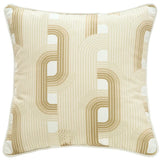 Xpoko Euro Pillow Covers  Decorative Square Pillowcase Lock Print Soft Velvet Cushion Case for Bedroom Outdoor Light Luxury 18" Beige