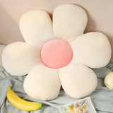 Xpoko Stuffed Six Petal Flower Cushion Girly Room Decor Sunflower Pillow Bay Window Pink Flower Setting for Kids Bedroom Seat Pillow