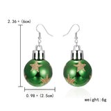 Xpoko Christmas Gifts Creative Christmas Resin Ball Ear Hook Earrings For Women Star Snowflake Shiny Sequins Round Ball Dangle Earring Xmas Jewelry