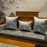 Xpoko DUNXDECO Chinese Style Cushion Cover Decorative Pillow Case Traditional Country Style Flora Plants Luxury Embroidery Coussin