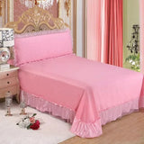 Xpoko 4/6/8pcs Red Pink Lace Princess Bedding Set Luxury Girls Wedding Bed Set Quilt Cover Bed Sheets Queen King Size 2018 New Design