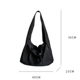 Xpoko back to school  Women Bag New Nylon Bucket Fashion Solid Zipper SOFT Shoulder Bag Purses and Handbags Luxury Designer Black Tote Bag