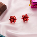 Xpoko Christmas Gifts Handmade Christmas Stud Earrings For Women Red Green Xmas Color Ribbons Earrings Merry Christmas New Year Party Jewelry Gift