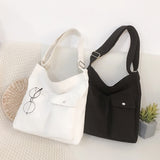 Xpoko Women's Tote Bag Large Capacity Handbags Student Canvas Casual Simple Messenger Crossbody Shoulder Female School Shopper Bag