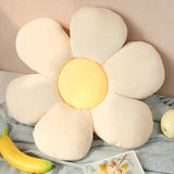 Xpoko Stuffed Six Petal Flower Cushion Girly Room Decor Sunflower Pillow Bay Window Pink Flower Setting for Kids Bedroom Seat Pillow