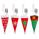 Xpoko Tableware Fork Knife Holder Bag Navidad 2021 Noel Christmas Decorations for Home Dinner Table Decor New Year 2022 Christmas Gift