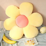 Xpoko Stuffed Six Petal Flower Cushion Girly Room Decor Sunflower Pillow Bay Window Pink Flower Setting for Kids Bedroom Seat Pillow