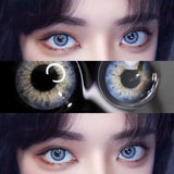 Xpoko 2Pcs/Pair Colored Contact Lenses Colorful Beauty Cosmetic Contacts Natural Color Lens Eye Contact Blue Lenses