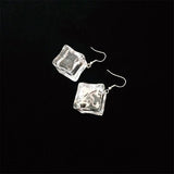 Xpoko Christmas Gifts Ice Cube Drop Earrings