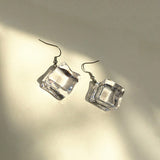 Xpoko Christmas Gifts Ice Cube Drop Earrings